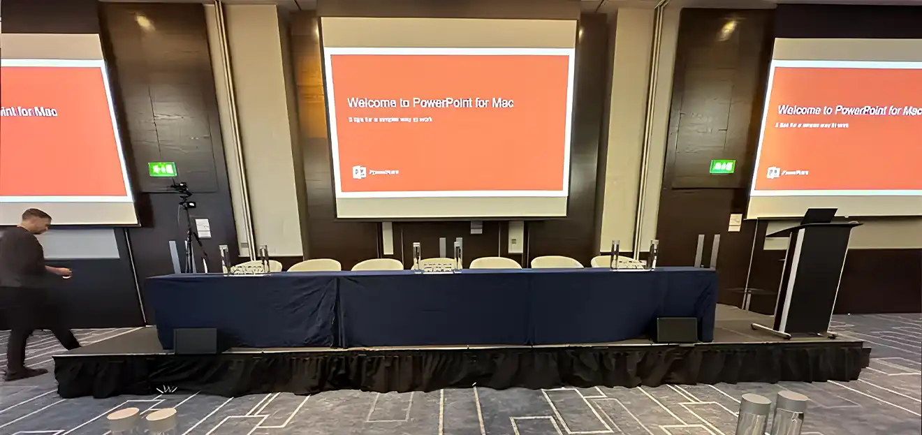 Stage Backdrop Design with LED Screens and Projection